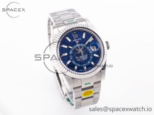 Sky-Dweller 326934 904L SS ZF 1:1 Best Edition Blue Dial on SS Bracelet A2824 - Image 5
