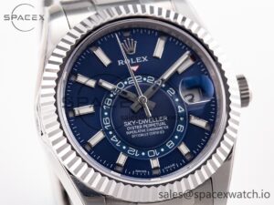 Sky-Dweller 326934 904L SS ZF 1:1 Best Edition Blue Dial on SS Bracelet A2824 - Image 3