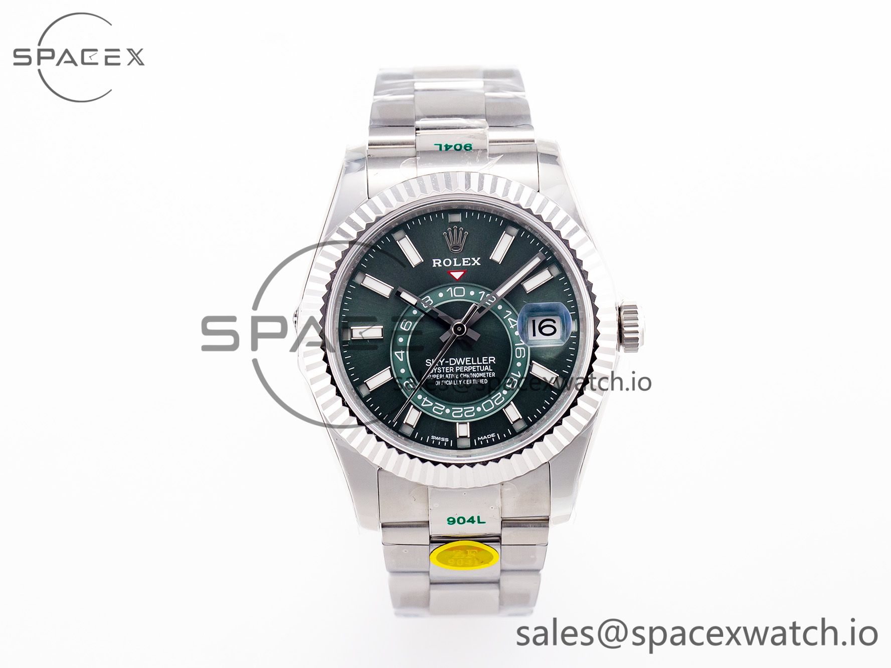 _MG_6241 Sky-Dweller 326934 904L SS ZF 1:1 Best Edition Green Dial on SS Bracelet A2824 - Image 1