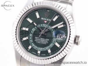 Sky-Dweller 326934 904L SS ZF 1:1 Best Edition Green Dial on SS Bracelet A2824 - Image 2