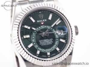 Sky-Dweller 326934 904L SS ZF 1:1 Best Edition Green Dial on SS Bracelet A2824 - Image 3