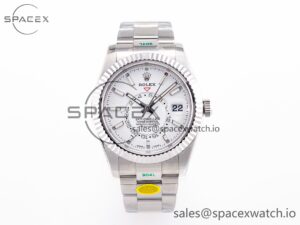 Sky-Dweller 326934 904L SS ZF 1:1 Best Edition White Dial on SS Bracelet A2824