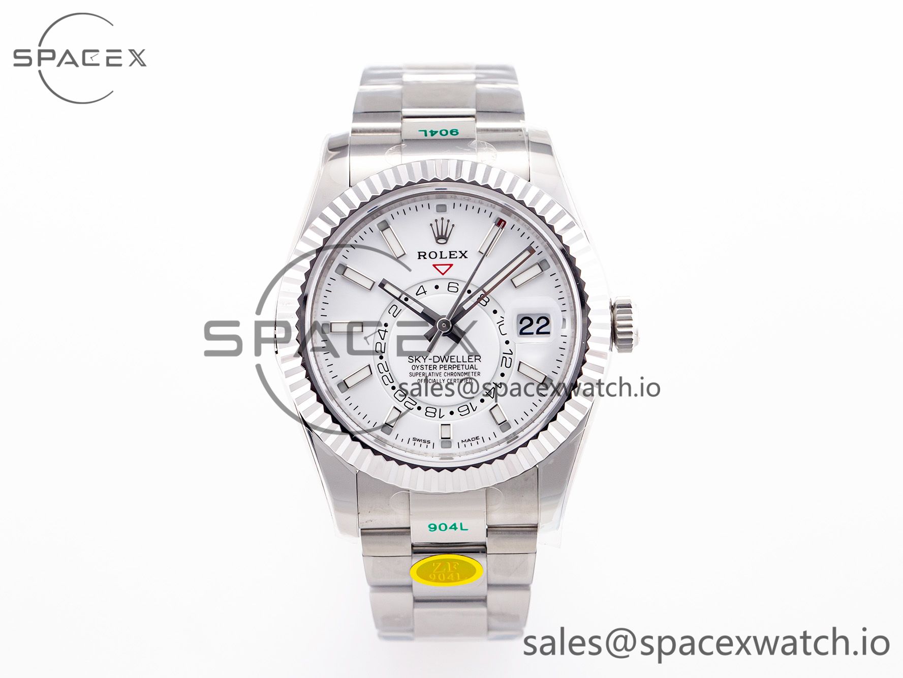 _MG_6256 Sky-Dweller 326934 904L SS ZF 1:1 Best Edition White Dial on SS Bracelet A2824 - Image 1