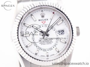 Sky-Dweller 326934 904L SS ZF 1:1 Best Edition White Dial on SS Bracelet A2824 - Image 3