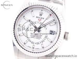 Sky-Dweller 326934 904L SS ZF 1:1 Best Edition White Dial on SS Bracelet A2824 - Image 2