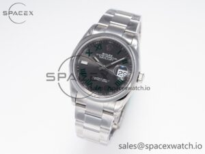 DateJust 41 126330 904L SS VSF 1:1 Best Edition Gray Dial Green Roman on Oyster Bracelet VS3235 - Image 4