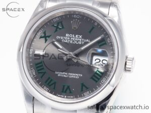 DateJust 41 126330 904L SS VSF 1:1 Best Edition Gray Dial Green Roman on Oyster Bracelet VS3235 - Image 2