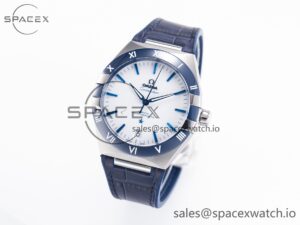 Constellation 41mm Blue Ceramic Bezel SS SBF 1:1 Best Edition White Dial on SS Bracelet A8900 - Image 4