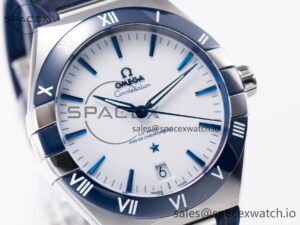 Constellation 41mm Blue Ceramic Bezel SS SBF 1:1 Best Edition White Dial on SS Bracelet A8900 - Image 3