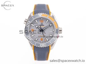Planet Ocean 43.5mm Ti VSF 1:1 Best Edition Black/Orange Bezel Gray Dial on Gray Nylon Strap A8900