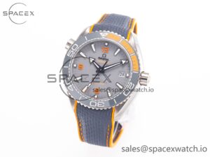 Planet Ocean 43.5mm Ti VSF 1:1 Best Edition Black/Orange Bezel Gray Dial on Gray Nylon Strap A8900 - Image 4