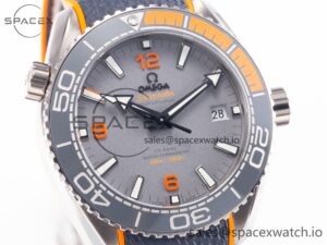Planet Ocean 43.5mm Ti VSF 1:1 Best Edition Black/Orange Bezel Gray Dial on Gray Nylon Strap A8900 - Image 3
