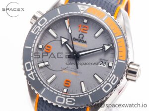 Planet Ocean 43.5mm Ti VSF 1:1 Best Edition Black/Orange Bezel Gray Dial on Gray Nylon Strap A8900 - Image 2