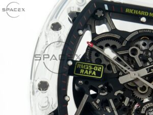 RM035 TRANSPARENT SONIC Best Edition Skeleton Dial on White Rubber Strap Clone RMUL2 V2 - Image 8