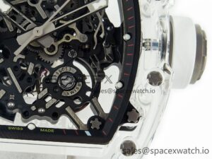 RM035 TRANSPARENT SONIC Best Edition Skeleton Dial on White Rubber Strap Clone RMUL2 V2 - Image 12