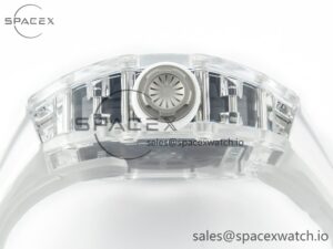 RM035 TRANSPARENT SONIC Best Edition Skeleton Dial on White Rubber Strap Clone RMUL2 V2 - Image 13