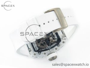 RM035 TRANSPARENT SONIC Best Edition Skeleton Dial on White Rubber Strap Clone RMUL2 V2 - Image 14
