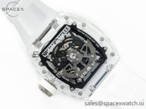 RM035 TRANSPARENT SONIC Best Edition Skeleton Dial on White Rubber Strap Clone RMUL2 V2 - Image 15