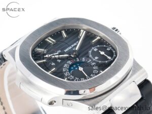 Nautilus 5712 SS PPF 1:1 Best Edition Blue Dial on Black Leather Strap A240 Super Clone V2 - Image 6