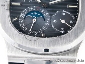 Nautilus 5712 SS PPF 1:1 Best Edition Blue Dial on Black Leather Strap A240 Super Clone V2 - Image 12
