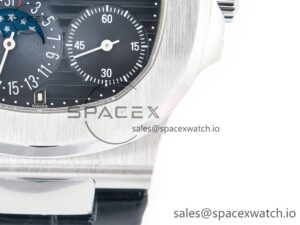 Nautilus 5712 SS PPF 1:1 Best Edition Blue Dial on Black Leather Strap A240 Super Clone V2 - Image 13