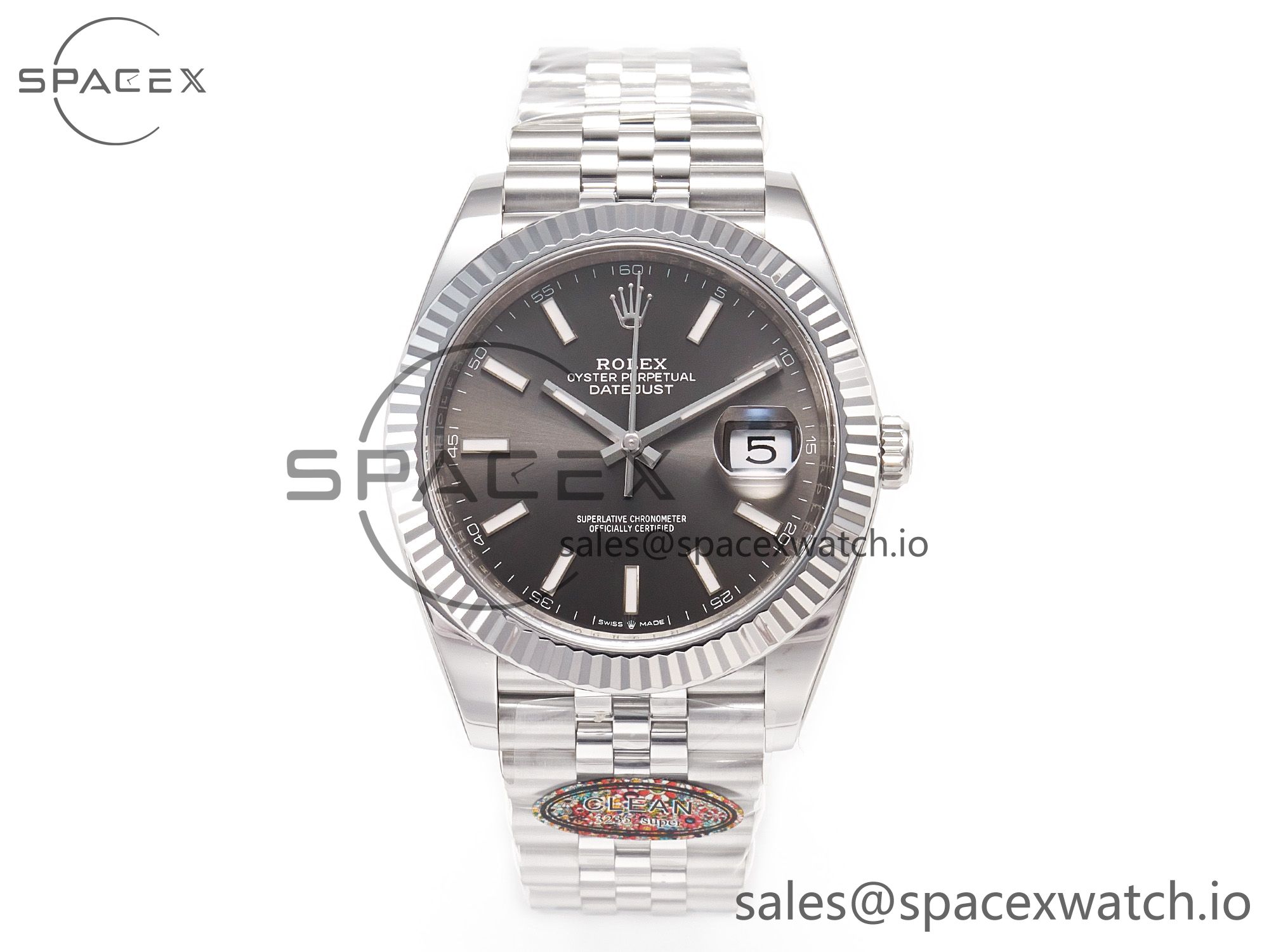 IMG_0134 拷贝 DateJust 126334 904L SS Clean Best Edition Gray Rhodium Dial on Jubilee Bracelet S3235 - Image 1