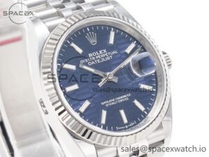 DateJust 36MM 126234 SS Clean 1:1 Best Edition Blue Fluted Dial on SS Jubilee Bracelet VR3235 - Image 3