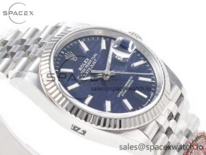 DateJust 36MM 126234 SS Clean 1:1 Best Edition Blue Fluted Dial on SS Jubilee Bracelet VR3235 - Image 6