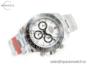 2023 Daytona 126500 AR+F 1:1 Best Edition 904L SS Case and Bracelet White Dial SA4131 - Image 7