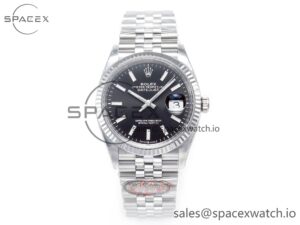 DateJust 36 126234 904L SS Clean 1:1 Best Edition Fluted Bezel Black Dial on Jubilee Bracelet VR3235