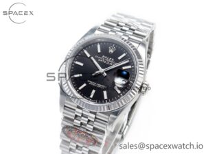 DateJust 36 126234 904L SS Clean 1:1 Best Edition Fluted Bezel Black Dial on Jubilee Bracelet VR3235 - Image 4