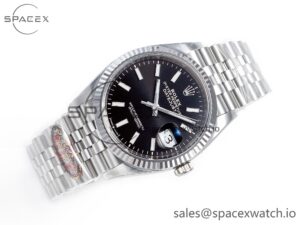 DateJust 36 126234 904L SS Clean 1:1 Best Edition Fluted Bezel Black Dial on Jubilee Bracelet VR3235 - Image 7