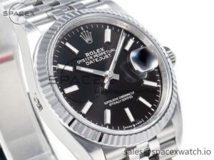 DateJust 36 126234 904L SS Clean 1:1 Best Edition Fluted Bezel Black Dial on Jubilee Bracelet VR3235 - Image 3