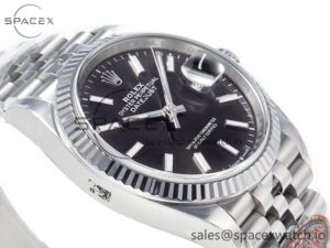 DateJust 36 126234 904L SS Clean 1:1 Best Edition Fluted Bezel Black Dial on Jubilee Bracelet VR3235 - Image 6