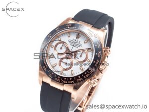 Daytona 116515 Clean 1:1 Best Edition 904L Steel RG White Dial on Oysterflex Strap SA4130 - Image 4