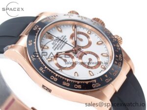 Daytona 116515 Clean 1:1 Best Edition 904L Steel RG White Dial on Oysterflex Strap SA4130 - Image 6