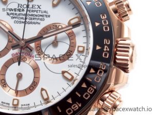 Daytona 116515 Clean 1:1 Best Edition 904L Steel RG White Dial on Oysterflex Strap SA4130 - Image 11