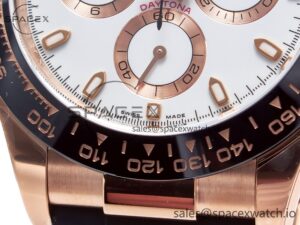Daytona 116515 Clean 1:1 Best Edition 904L Steel RG White Dial on Oysterflex Strap SA4130 - Image 12