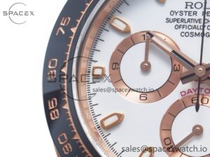 Daytona 116515 Clean 1:1 Best Edition 904L Steel RG White Dial on Oysterflex Strap SA4130 - Image 9