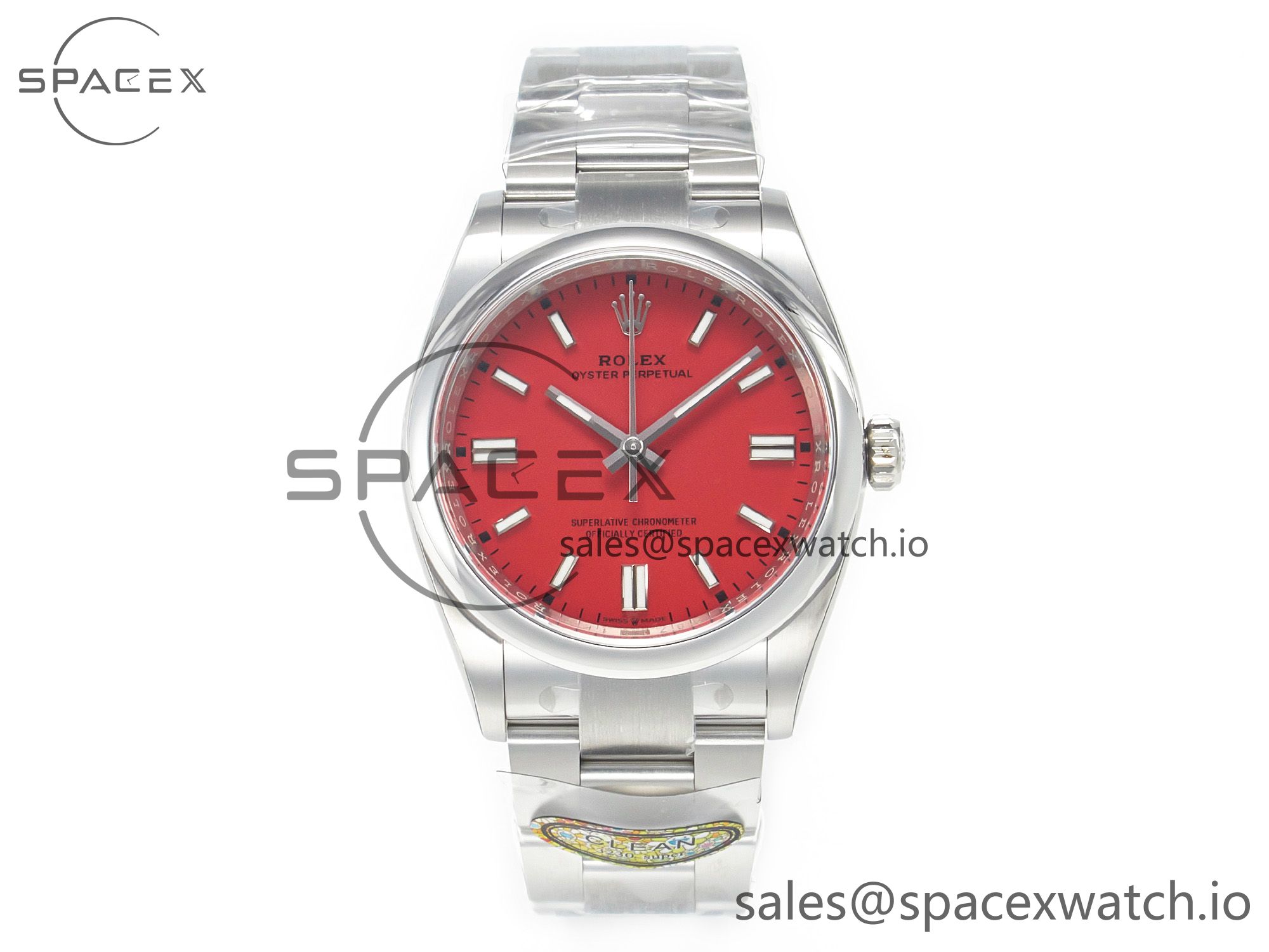 IMG_0395 拷贝 Oyster Perpetual 36mm 126000 Clean 1:1 Best Edition 904L Steel Red Dial on SS Bracelet VR3230 - Image 1