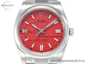 Oyster Perpetual 36mm 126000 Clean 1:1 Best Edition 904L Steel Red Dial on SS Bracelet VR3230 - Image 2