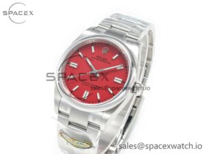 Oyster Perpetual 36mm 126000 Clean 1:1 Best Edition 904L Steel Red Dial on SS Bracelet VR3230 - Image 4