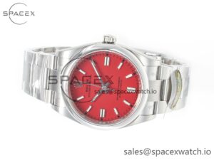 Oyster Perpetual 36mm 126000 Clean 1:1 Best Edition 904L Steel Red Dial on SS Bracelet VR3230 - Image 8