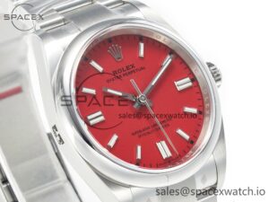 Oyster Perpetual 36mm 126000 Clean 1:1 Best Edition 904L Steel Red Dial on SS Bracelet VR3230 - Image 3
