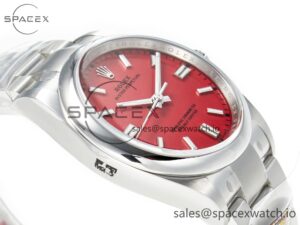 Oyster Perpetual 36mm 126000 Clean 1:1 Best Edition 904L Steel Red Dial on SS Bracelet VR3230 - Image 6