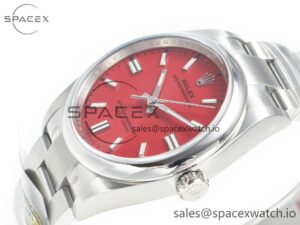 Oyster Perpetual 36mm 126000 Clean 1:1 Best Edition 904L Steel Red Dial on SS Bracelet VR3230 - Image 5