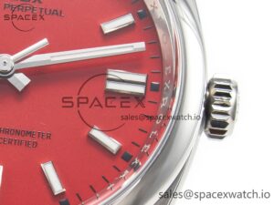 Oyster Perpetual 36mm 126000 Clean 1:1 Best Edition 904L Steel Red Dial on SS Bracelet VR3230 - Image 10