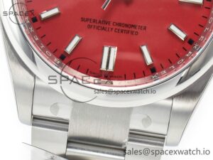 Oyster Perpetual 36mm 126000 Clean 1:1 Best Edition 904L Steel Red Dial on SS Bracelet VR3230 - Image 11