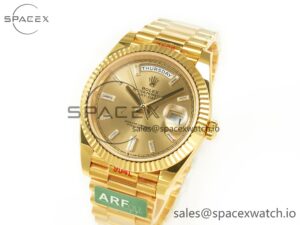Day Date 40 228238 ARF 904L Steel YG Crystal Diamonds Bezel on President Bracelet VR3255 - Image 4