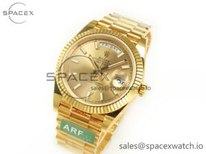 DayDate 40 228238 ARF 904L Steel Gold Stick Dial on President Bracelet VR3255 - Image 4